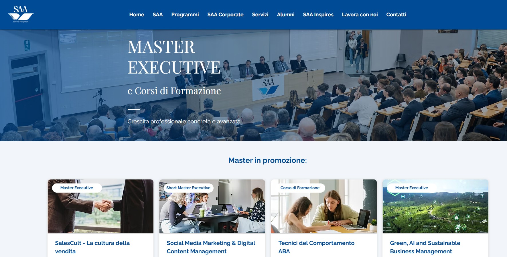 Anteprima del sito Master Executive SAA